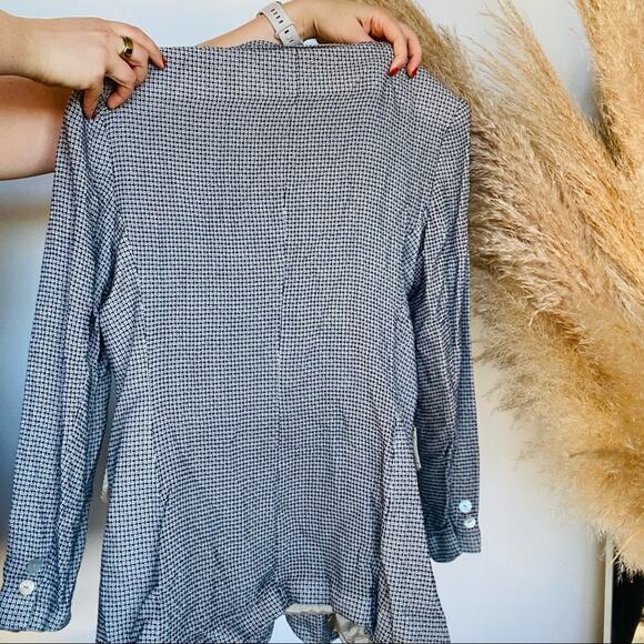 VINTAGE HUNT CLUB White Grey Plaid Checked Blazer Button Front Pocket Jacket 8 - Picture 6 of 8